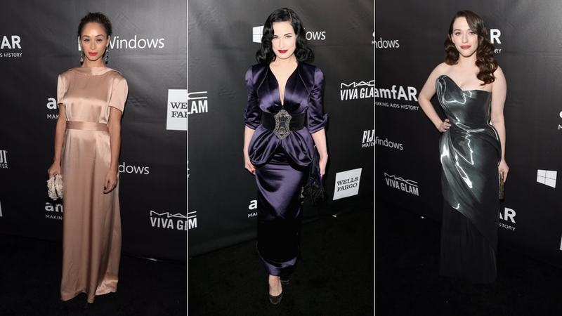 Illustration for article titled Boobs, Shoulders, Sequins & Rihanna at the AmfAR Gala in L.A.